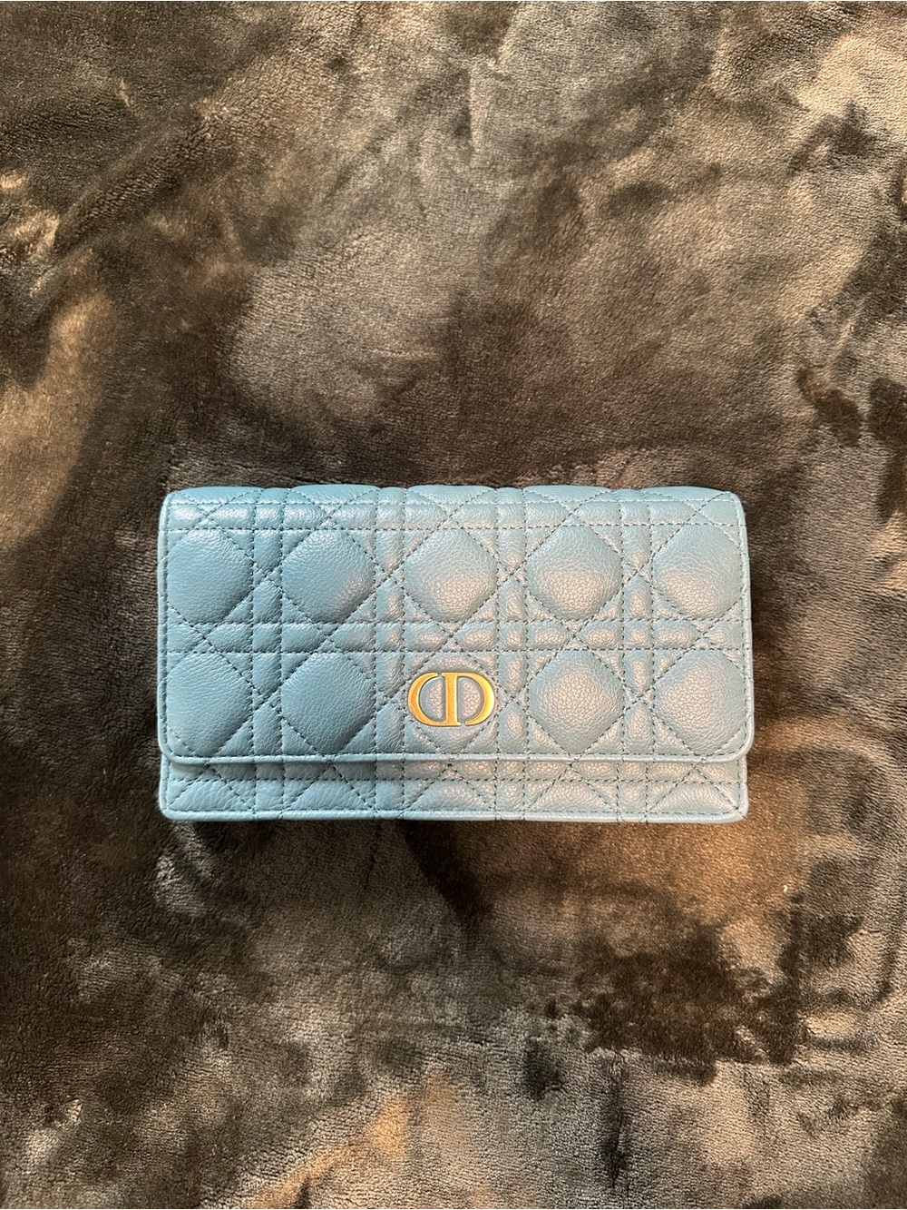 Dior Caro Blue Macrocannage Mini Bag